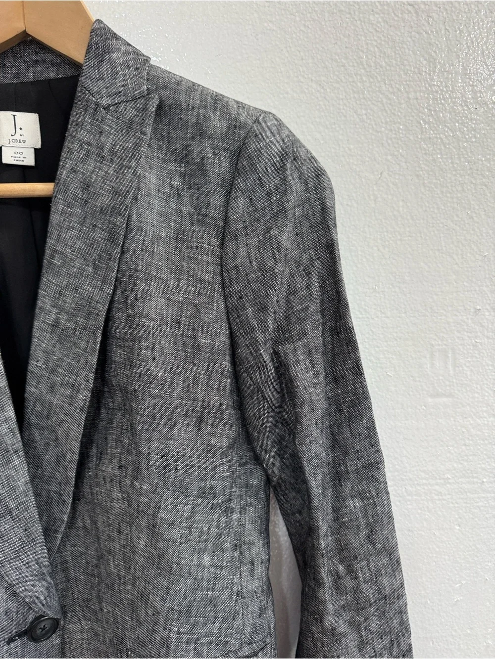 J.Crew 100% Linen Gray One Button Blazer Women’s Tailored Career Jacket